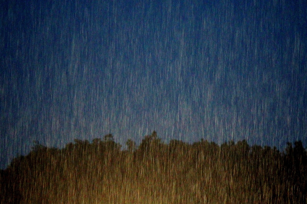夜の雨　(広重調)東海道五十三次庄野の雨ふう