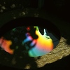 手水鉢の中の虹色