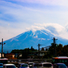 富士山駅より富士山を望む