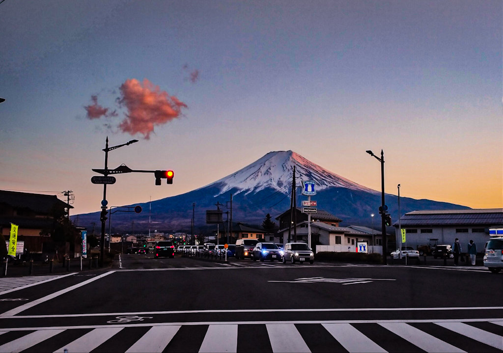 夕暮れ富士