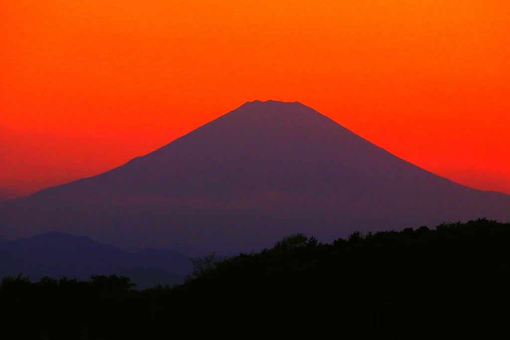 夕焼け不二