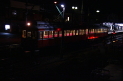 夜の箱根登山鉄道
