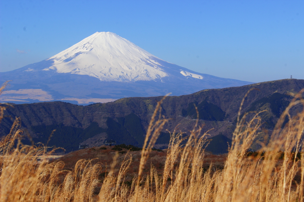 大涌谷より見る。