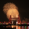 花火と昇開橋 (4)