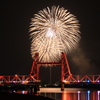 花火と昇開橋 (2)