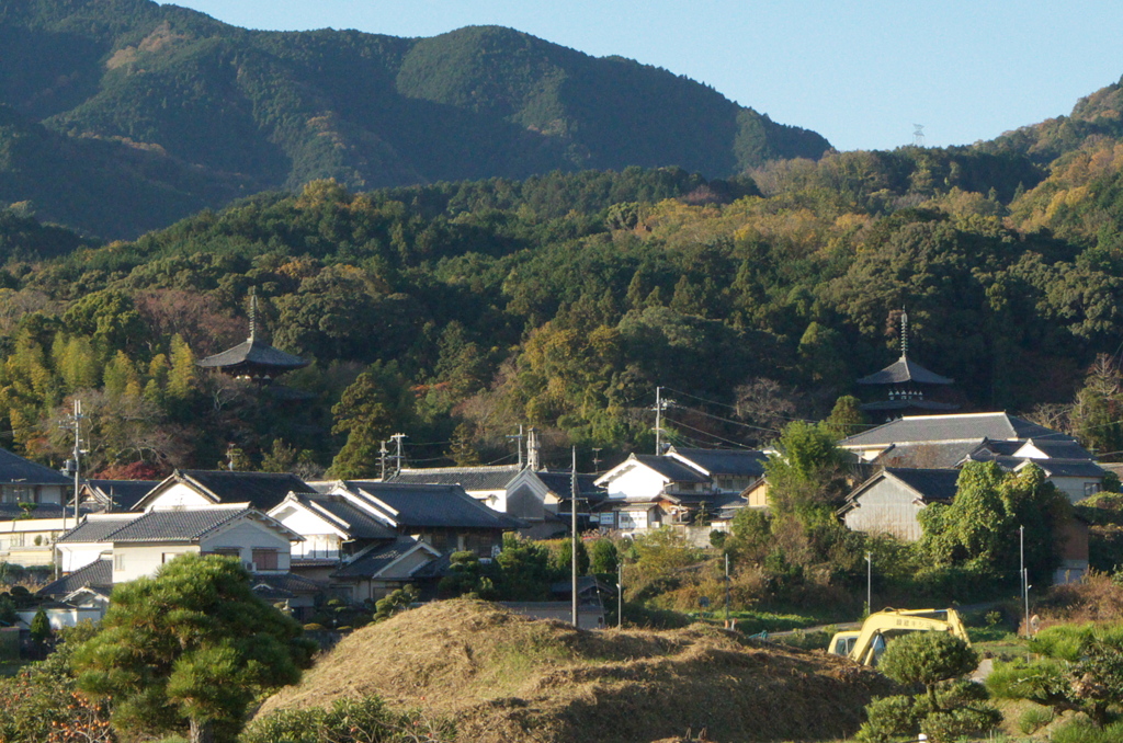 当麻寺　東塔と西塔