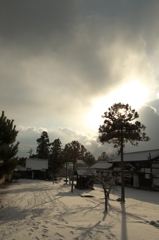 奈良県　當麻寺雪景色