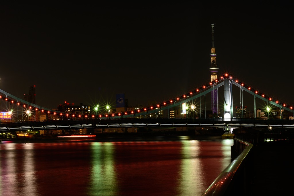 Night view of the Sumida River