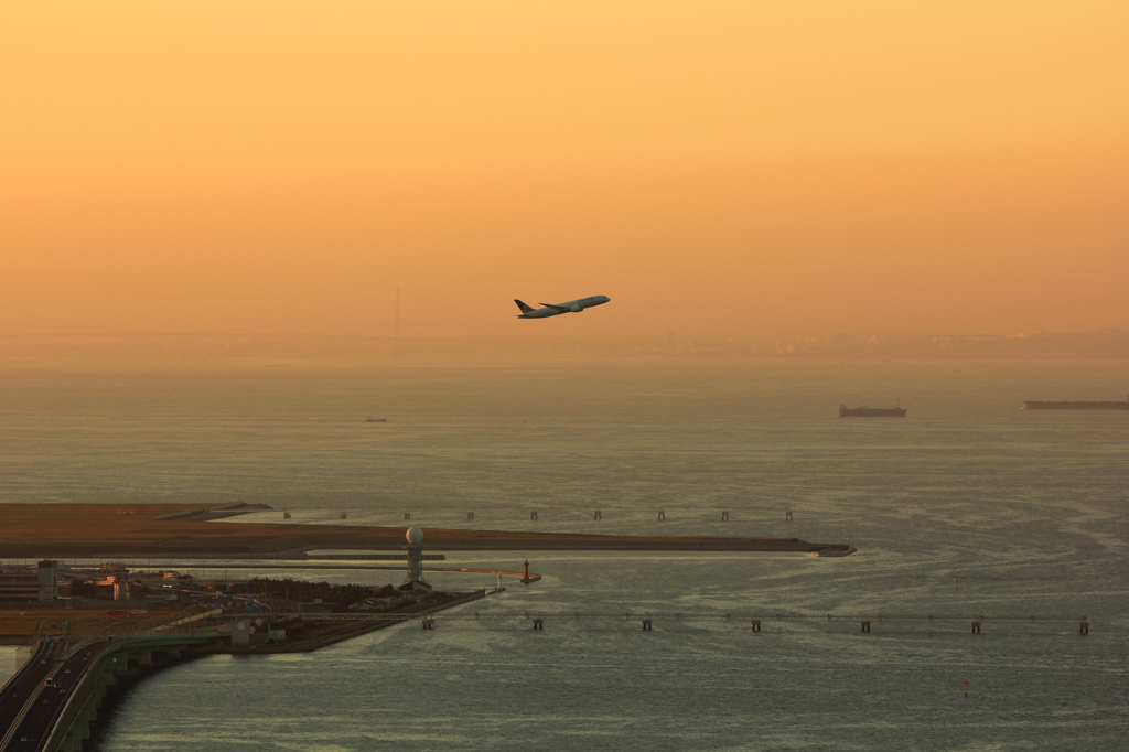 関空　夕焼け