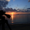 三脚と夕日