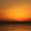 夕焼けと船