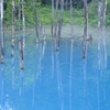 浅霧の青い池