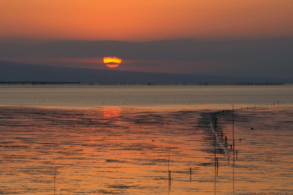 台風一過の夕陽です　２