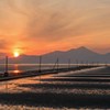 海床路は夕焼け　2