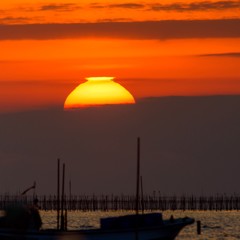 逆さお椀のような夕陽でした　4