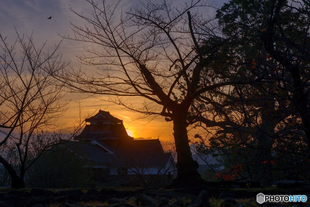熊本城の夕暮れ　４