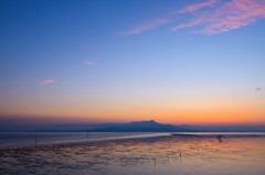 台風一過の夕陽です　３完