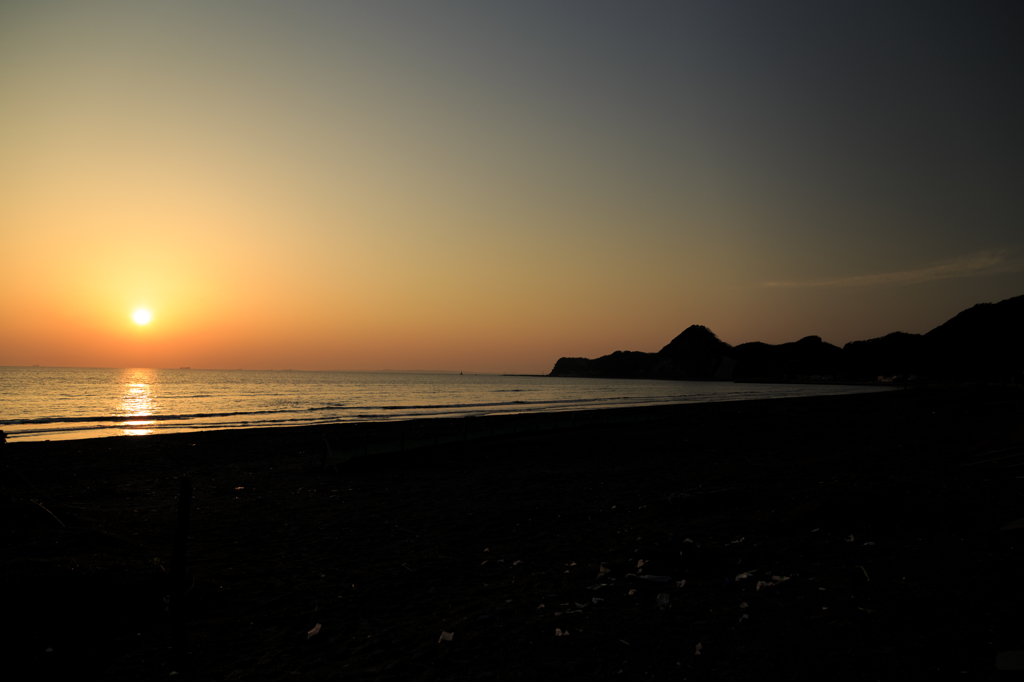 岩井海岸の夕日