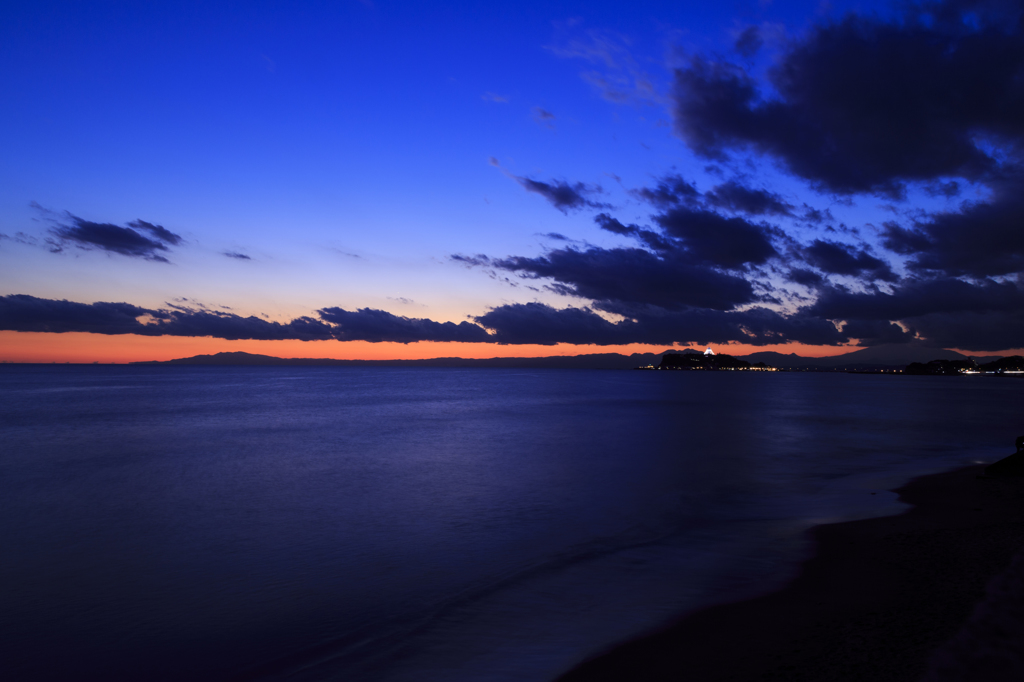 七里ガ浜の夕暮れ