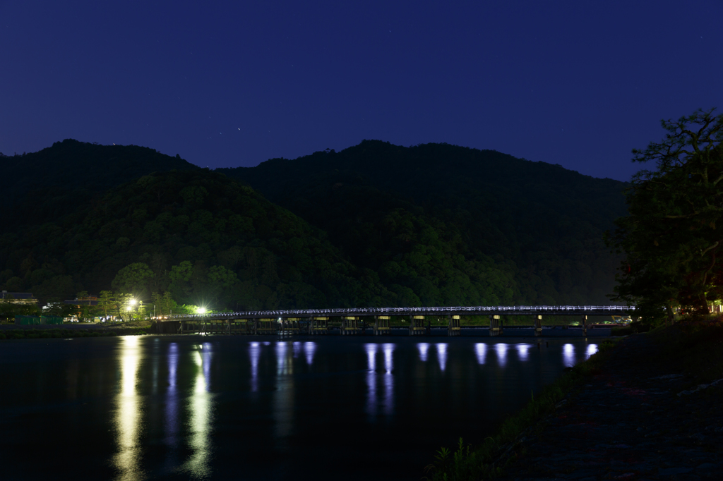 嵐山渡月橋の夜景