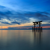 夏日の湖面に浮かび上がる--白髭神社 01