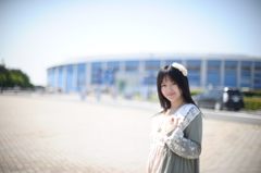 海沿いの球場にて