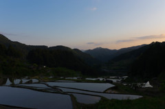 夕景　四谷千枚田