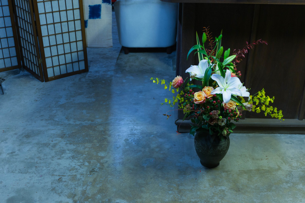 土間のある風景（「遠州横須賀街道ちっちゃな文化展」より）