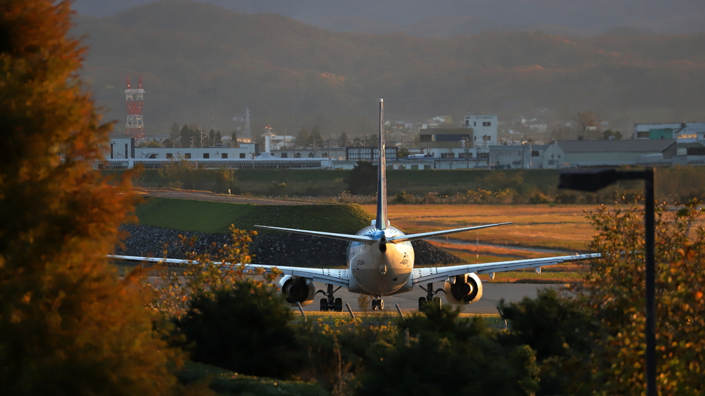 飛行機のある風景