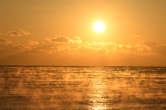 海から湯気1