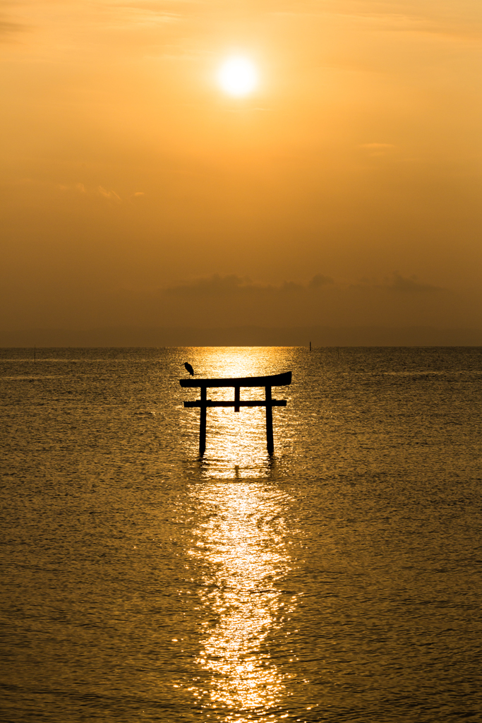 海中鳥居と光の道