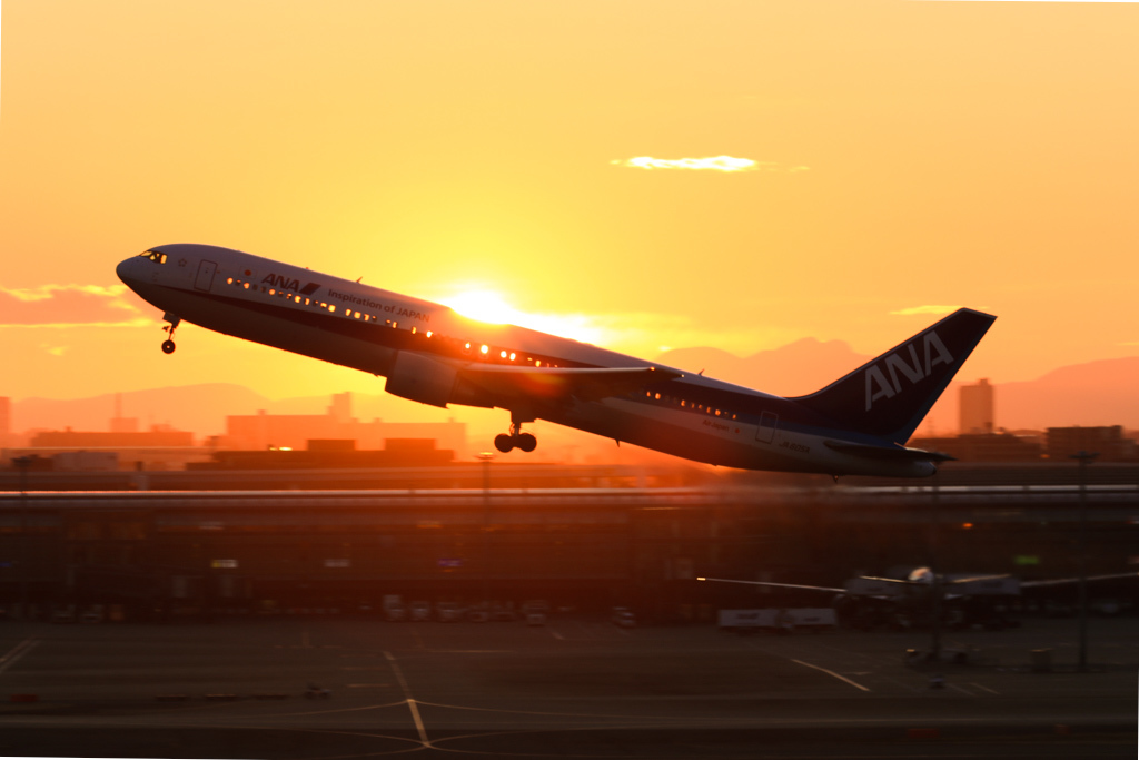 正月の夕暮れ in HND