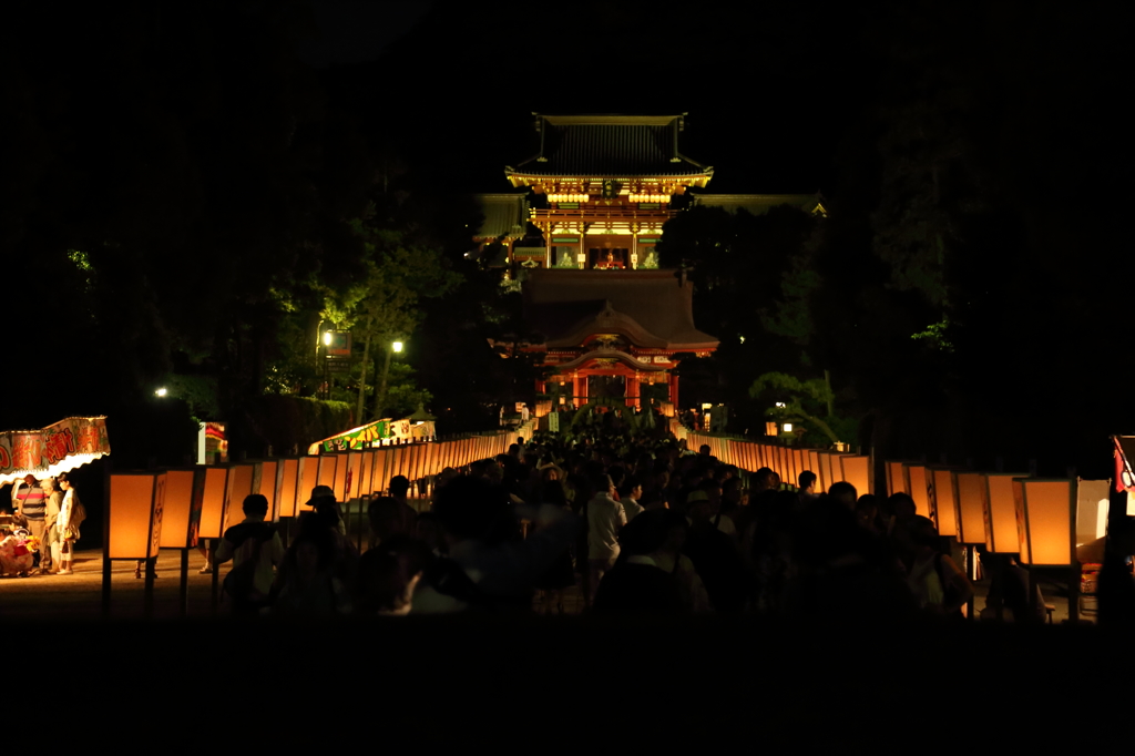 参道照らす優しい灯