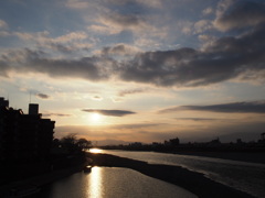 長良川夕景