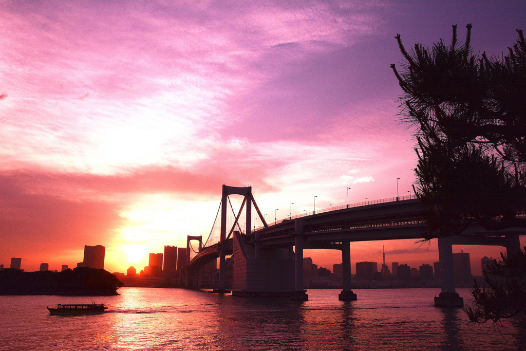 東京湾の夕焼け