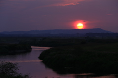 沈み行く夕陽
