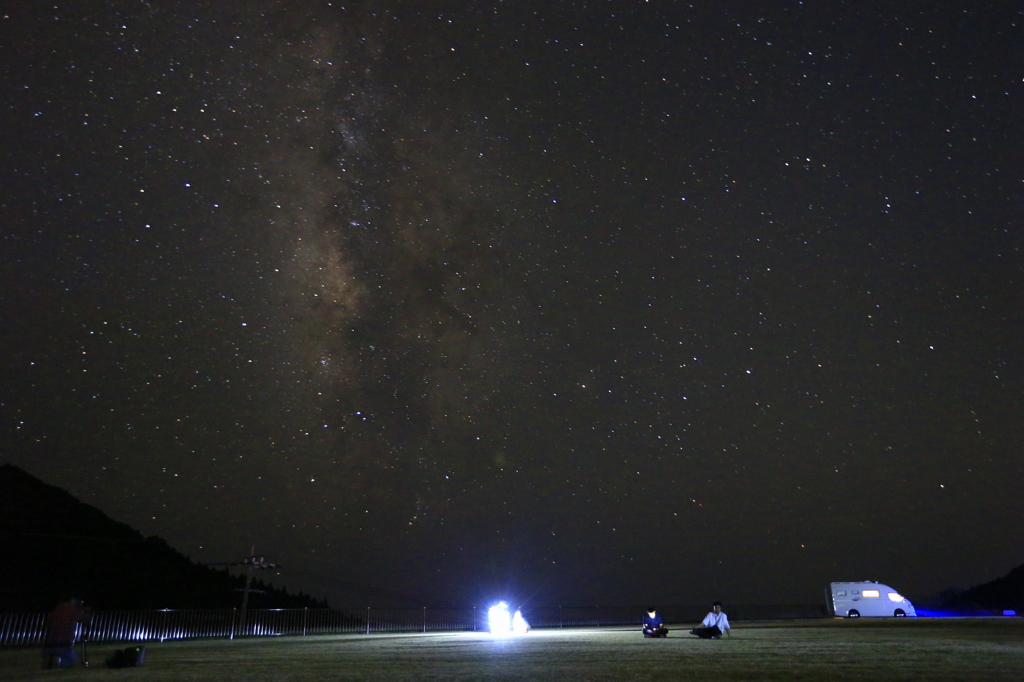 星空の下で