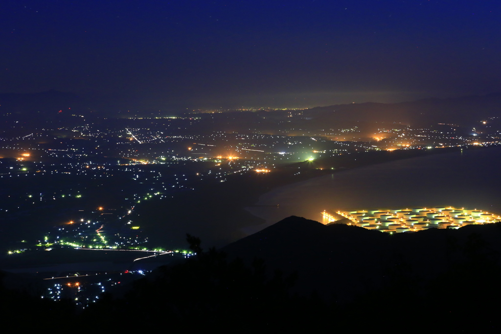 柏原海岸～志布志方面への夜景