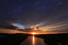 橋の上からの夕景撮影