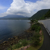 桜島と三角の雲