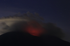 桜島火映現象中