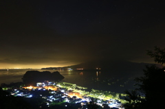 夜の桜島