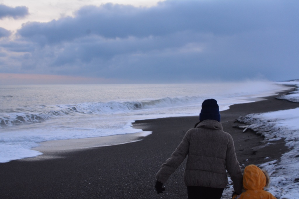 真冬の海岸線
