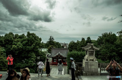 八幡宮、上から見るか下から見るか