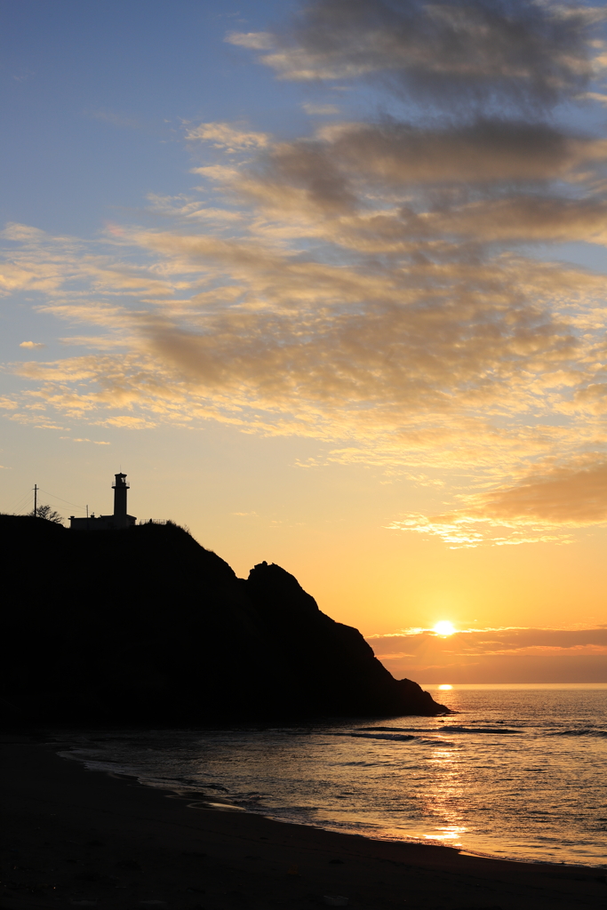 角田浜夕景