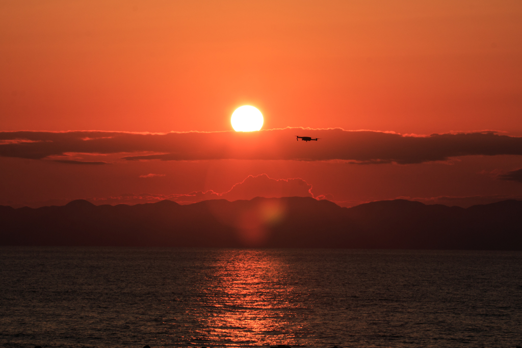 夕日に向かって飛べ！