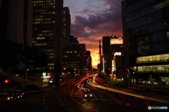 Sunset×Light trail @Shinjuku