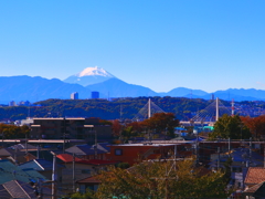 東京府中の街並みと富士山