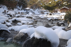 温泉と雪