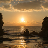 西方海岸からの夕日